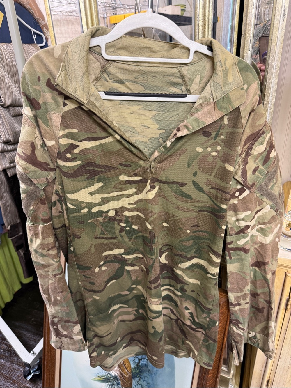 Tactical Camo Long Sleeve Shirt in Olive Green size L